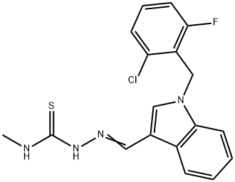 1-(2-chloro-6-fluorobenzyl)-1H-indole-3-carbaldehyde N-methylthiosemicarbazone Struktur