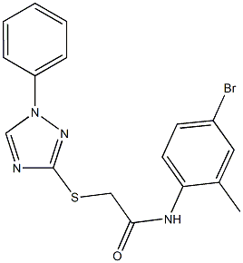 N-(4-bromo-2-methylphenyl)-2-[(1-phenyl-1H-1,2,4-triazol-3-yl)sulfanyl]acetamide Struktur