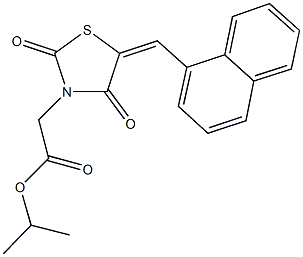 isopropyl [5-(1-naphthylmethylene)-2,4-dioxo-1,3-thiazolidin-3-yl]acetate Struktur