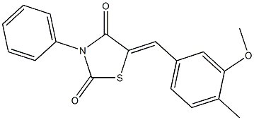 5-(3-methoxy-4-methylbenzylidene)-3-phenyl-1,3-thiazolidine-2,4-dione Struktur