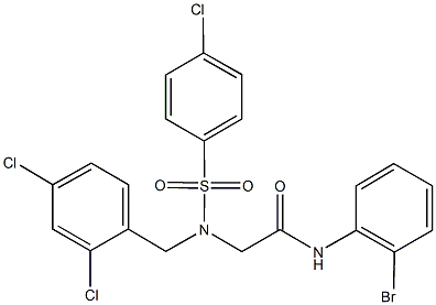 N-(2-bromophenyl)-2-[[(4-chlorophenyl)sulfonyl](2,4-dichlorobenzyl)amino]acetamide Struktur