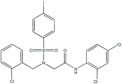 2-{(2-chlorobenzyl)[(4-methylphenyl)sulfonyl]amino}-N-(2,4-dichlorophenyl)acetamide Struktur