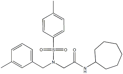 N-cycloheptyl-2-{(3-methylbenzyl)[(4-methylphenyl)sulfonyl]amino}acetamide Struktur