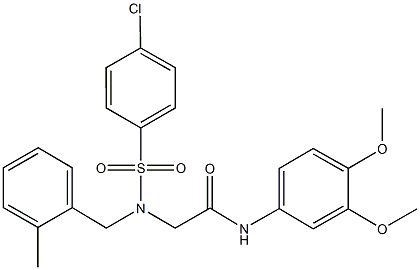 2-[[(4-chlorophenyl)sulfonyl](2-methylbenzyl)amino]-N-(3,4-dimethoxyphenyl)acetamide Struktur