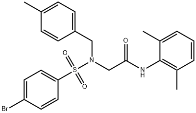 2-[[(4-bromophenyl)sulfonyl](4-methylbenzyl)amino]-N-(2,6-dimethylphenyl)acetamide Struktur