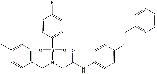 N-[4-(benzyloxy)phenyl]-2-[[(4-bromophenyl)sulfonyl](4-methylbenzyl)amino]acetamide Struktur