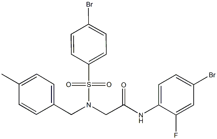 N-(4-bromo-2-fluorophenyl)-2-[[(4-bromophenyl)sulfonyl](4-methylbenzyl)amino]acetamide Struktur