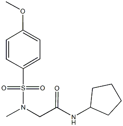 N-cyclopentyl-2-[[(4-methoxyphenyl)sulfonyl](methyl)amino]acetamide Struktur