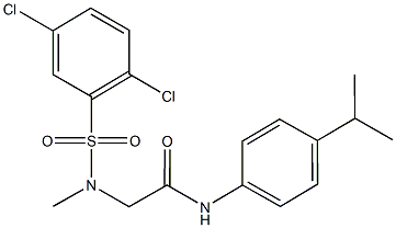 2-[[(2,5-dichlorophenyl)sulfonyl](methyl)amino]-N-(4-isopropylphenyl)acetamide Struktur