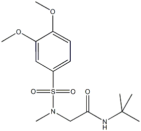 N-(tert-butyl)-2-[[(3,4-dimethoxyphenyl)sulfonyl](methyl)amino]acetamide Struktur