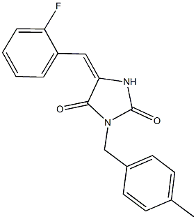 5-(2-fluorobenzylidene)-3-(4-methylbenzyl)-2,4-imidazolidinedione Struktur