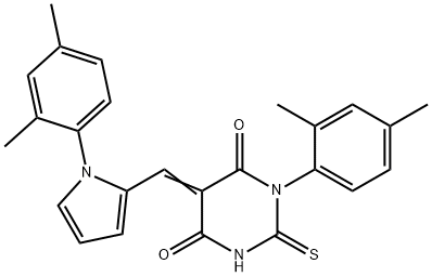 1-(2,4-dimethylphenyl)-5-{[1-(2,4-dimethylphenyl)-1H-pyrrol-2-yl]methylene}-2-thioxodihydro-4,6(1H,5H)-pyrimidinedione Struktur