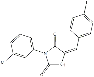 3-(3-chlorophenyl)-5-(4-iodobenzylidene)-2,4-imidazolidinedione Struktur