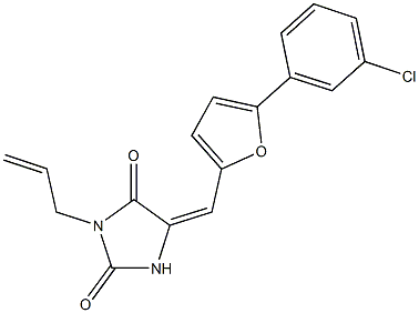 3-allyl-5-{[5-(3-chlorophenyl)-2-furyl]methylene}-2,4-imidazolidinedione Struktur