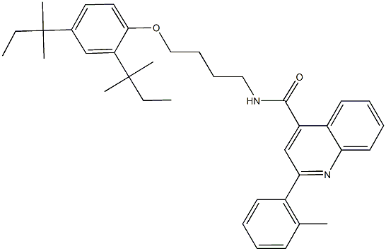 N-[4-(2,4-ditert-pentylphenoxy)butyl]-2-(2-methylphenyl)-4-quinolinecarboxamide Struktur