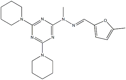 5-methyl-2-furaldehyde [4,6-di(1-piperidinyl)-1,3,5-triazin-2-yl](methyl)hydrazone Struktur