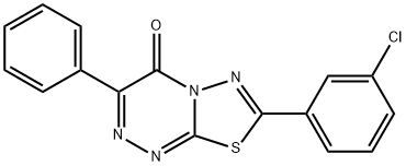 7-(3-chlorophenyl)-3-phenyl-4H-[1,3,4]thiadiazolo[2,3-c][1,2,4]triazin-4-one Struktur