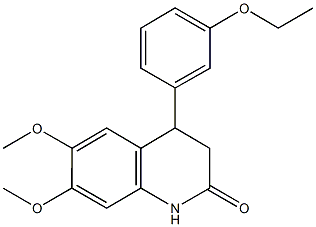 4-(3-ethoxyphenyl)-6,7-dimethoxy-3,4-dihydro-2(1H)-quinolinone Struktur