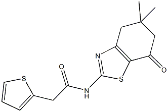 N-(5,5-dimethyl-7-oxo-4,5,6,7-tetrahydro-1,3-benzothiazol-2-yl)-2-(2-thienyl)acetamide Struktur