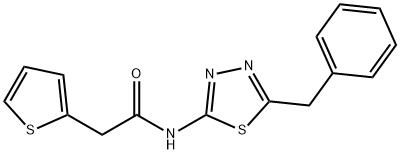 N-(5-benzyl-1,3,4-thiadiazol-2-yl)-2-(2-thienyl)acetamide Struktur