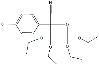 2-(4-chlorophenyl)-3,3,4,4-tetraethoxy-2-oxetanecarbonitrile Struktur