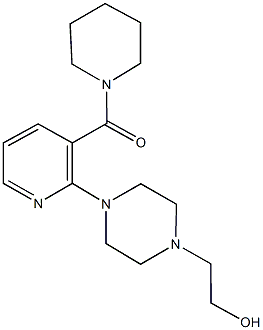 2-{4-[3-(1-piperidinylcarbonyl)-2-pyridinyl]-1-piperazinyl}ethanol Struktur