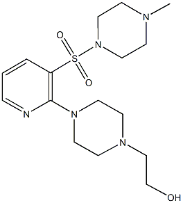 2-(4-{3-[(4-methyl-1-piperazinyl)sulfonyl]-2-pyridinyl}-1-piperazinyl)ethanol Struktur