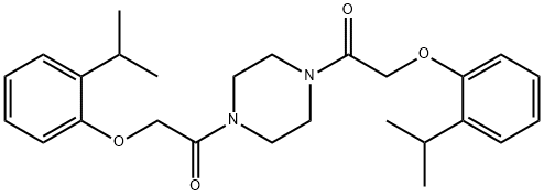 1,4-bis[(2-isopropylphenoxy)acetyl]piperazine Struktur