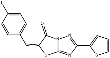 5-(4-iodobenzylidene)-2-(2-thienyl)[1,3]thiazolo[3,2-b][1,2,4]triazol-6(5H)-one Struktur