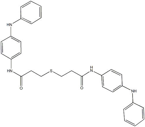 3-{[3-(4-anilinoanilino)-3-oxopropyl]sulfanyl}-N-(4-anilinophenyl)propanamide Struktur