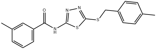 3-methyl-N-{5-[(4-methylbenzyl)sulfanyl]-1,3,4-thiadiazol-2-yl}benzamide Struktur