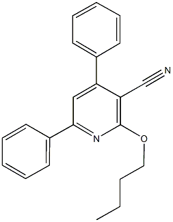 2-butoxy-4,6-diphenylnicotinonitrile Struktur