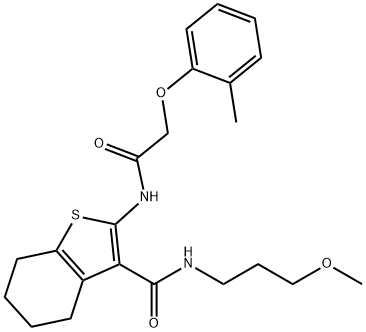 N-(3-methoxypropyl)-2-{[(2-methylphenoxy)acetyl]amino}-4,5,6,7-tetrahydro-1-benzothiophene-3-carboxamide Struktur