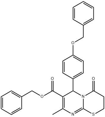 benzyl 6-[4-(benzyloxy)phenyl]-8-methyl-4-oxo-3,4-dihydro-2H,6H-pyrimido[2,1-b][1,3]thiazine-7-carboxylate Struktur