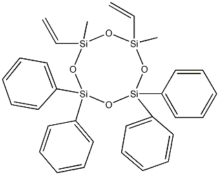 2,4-dimethyl-6,6,8,8-tetraphenyl-2,4-divinyl-1,3,5,7,2,4,6,8-tetraoxatetrasilocane Struktur