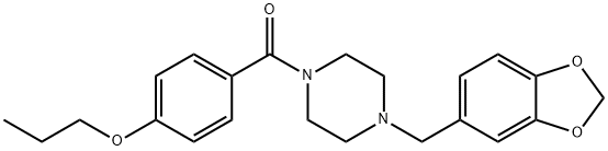 4-{[4-(1,3-benzodioxol-5-ylmethyl)-1-piperazinyl]carbonyl}phenyl propyl ether Struktur