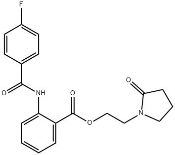 2-(2-oxo-1-pyrrolidinyl)ethyl 2-[(4-fluorobenzoyl)amino]benzoate Struktur