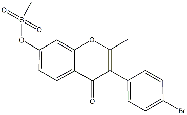 3-(4-bromophenyl)-2-methyl-4-oxo-4H-chromen-7-yl methanesulfonate Struktur