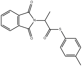 S-(4-methylphenyl) 2-(1,3-dioxo-1,3-dihydro-2H-isoindol-2-yl)propanethioate Struktur