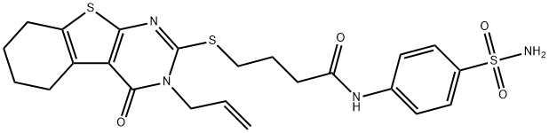 4-[(3-allyl-4-oxo-3,4,5,6,7,8-hexahydro[1]benzothieno[2,3-d]pyrimidin-2-yl)sulfanyl]-N-[4-(aminosulfonyl)phenyl]butanamide Struktur