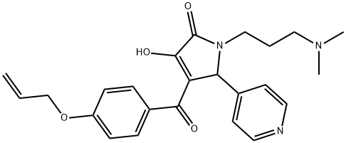 4-[4-(allyloxy)benzoyl]-1-[3-(dimethylamino)propyl]-3-hydroxy-5-(4-pyridinyl)-1,5-dihydro-2H-pyrrol-2-one Struktur