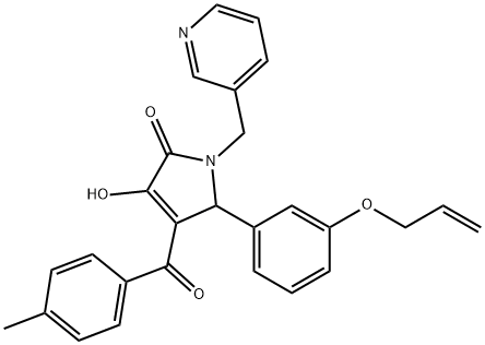 5-[3-(allyloxy)phenyl]-3-hydroxy-4-(4-methylbenzoyl)-1-(3-pyridinylmethyl)-1,5-dihydro-2H-pyrrol-2-one Struktur