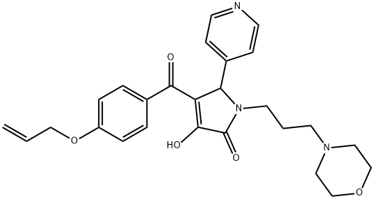 4-[4-(allyloxy)benzoyl]-3-hydroxy-1-[3-(4-morpholinyl)propyl]-5-(4-pyridinyl)-1,5-dihydro-2H-pyrrol-2-one Struktur