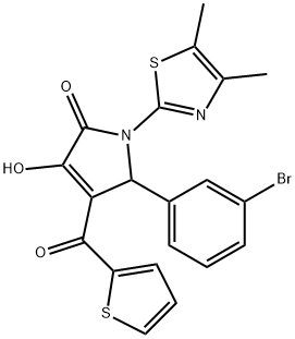 5-(3-bromophenyl)-1-(4,5-dimethyl-1,3-thiazol-2-yl)-3-hydroxy-4-(2-thienylcarbonyl)-1,5-dihydro-2H-pyrrol-2-one Struktur