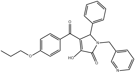 3-hydroxy-5-phenyl-4-(4-propoxybenzoyl)-1-(3-pyridinylmethyl)-1,5-dihydro-2H-pyrrol-2-one Struktur