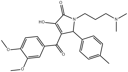 4-(3,4-dimethoxybenzoyl)-1-[3-(dimethylamino)propyl]-3-hydroxy-5-(4-methylphenyl)-1,5-dihydro-2H-pyrrol-2-one Struktur