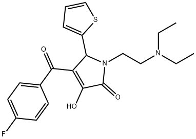 1-[2-(diethylamino)ethyl]-4-(4-fluorobenzoyl)-3-hydroxy-5-(2-thienyl)-1,5-dihydro-2H-pyrrol-2-one Struktur