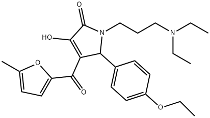 1-[3-(diethylamino)propyl]-5-(4-ethoxyphenyl)-3-hydroxy-4-(5-methyl-2-furoyl)-1,5-dihydro-2H-pyrrol-2-one Struktur