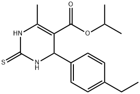 isopropyl 4-(4-ethylphenyl)-6-methyl-2-thioxo-1,2,3,4-tetrahydropyrimidine-5-carboxylate Struktur