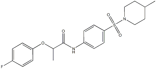 2-(4-fluorophenoxy)-N-{4-[(4-methyl-1-piperidinyl)sulfonyl]phenyl}propanamide Struktur